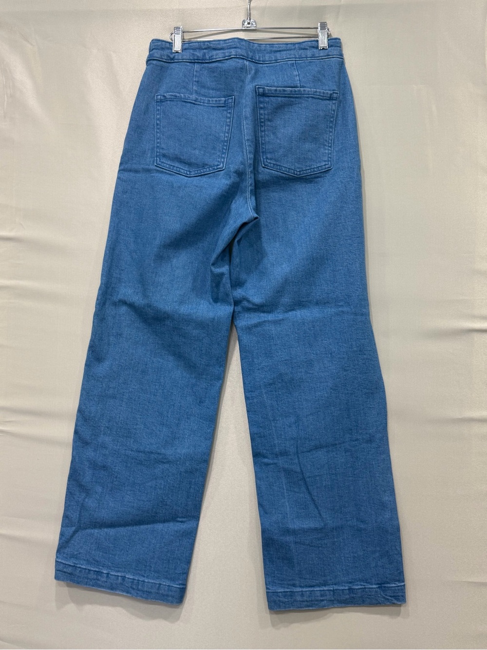 Old Navy Blue Wide-Leg High-Rise Jeans with Button Detail - Picture 7 of 10